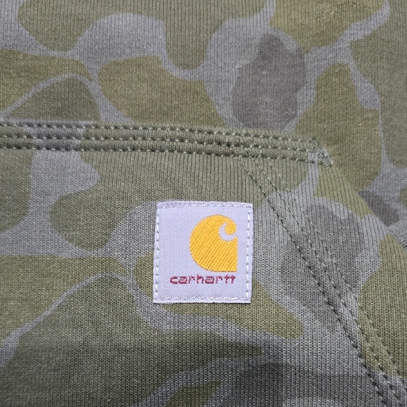 Carhartt Olive Camo Hoodie with Purple Lining - Picture 3 of 7